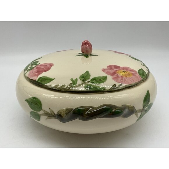 Desert Rose VTG Round Covered Vegetable Dish From Franciscan Ware with Handles - Picture 7 of 15